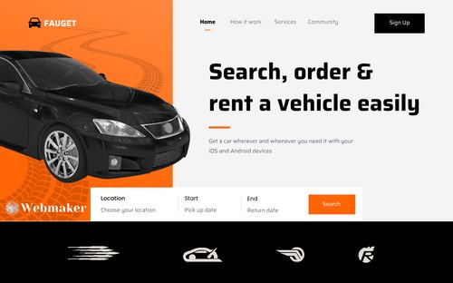 Car rental website design