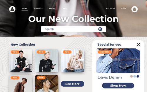 Men's fashion e-commerce website design