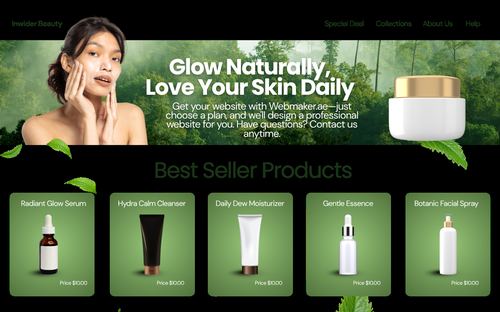 Skincare e-commerce website design
