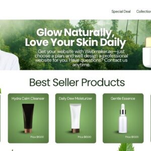 Green White And Brown Skincare Desktop Mockup